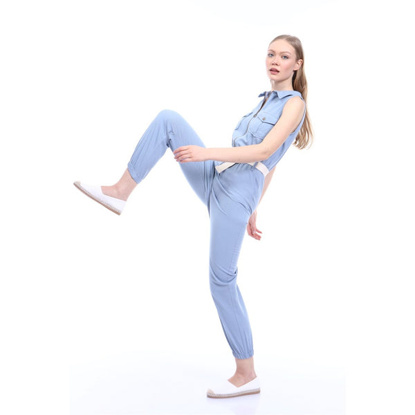 Light Blue Denim Jumpsuit | Montivo Pakistan