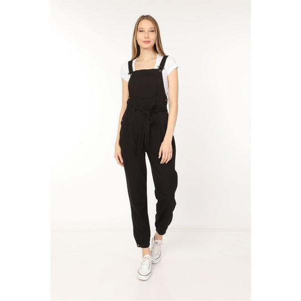Black Denim Dungaree Jumpsuit | Montivo Pakistan