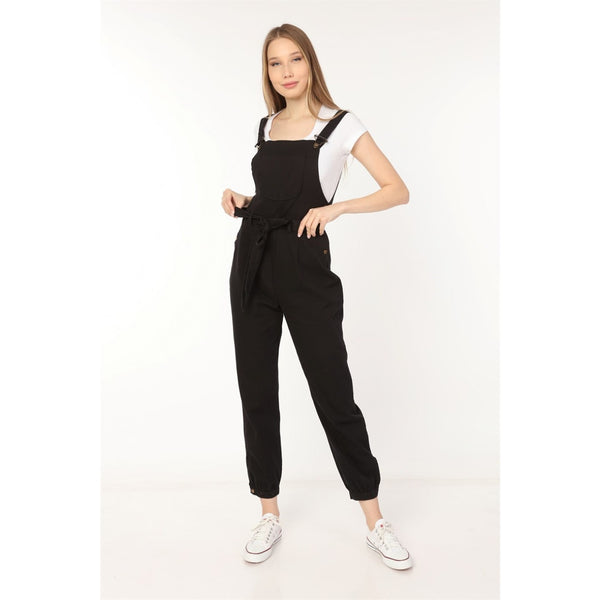 Black Denim Dungaree Jumpsuit | Montivo Pakistan