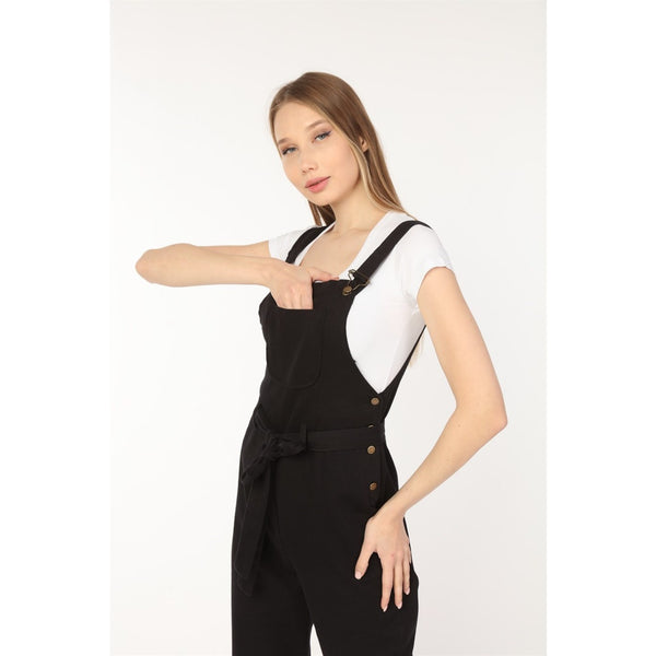 Black Denim Dungaree Jumpsuit | Montivo Pakistan