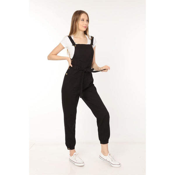 Black Denim Dungaree Jumpsuit | Montivo Pakistan