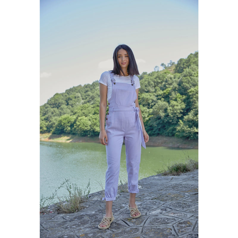 Lilac Denim Dungaree Jumpsuit | Montivo Pakistan
