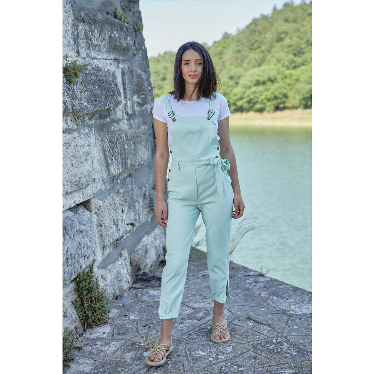 MInt Denim Dungaree Jumpsuit | Montivo Pakistan