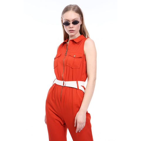 Red Denim Jumpsuit | Montivo Pakistan
