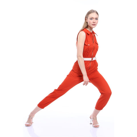 Red Denim Jumpsuit | Montivo Pakistan