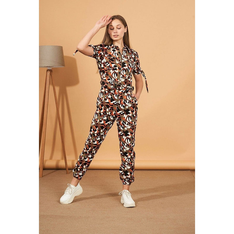 Camouflage Bag Belted Jumpsuit | Montivo Pakistan
