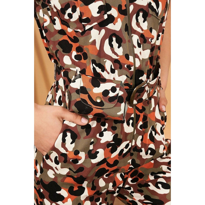 Camouflage Bag Belted Jumpsuit | Montivo Pakistan