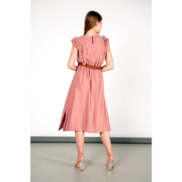 Rose Side Slit Button Detailed Dress | Montivo Pakistan