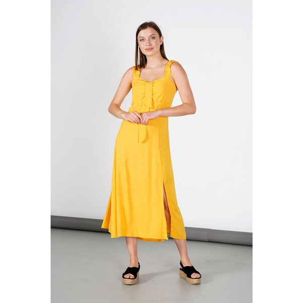 Mustard Neck Detailed Dress | Montivo Pakistan