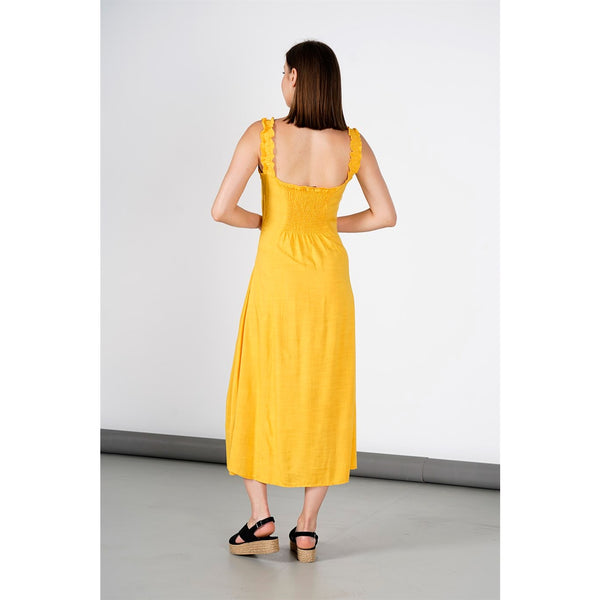 Mustard Neck Detailed Dress | Montivo Pakistan