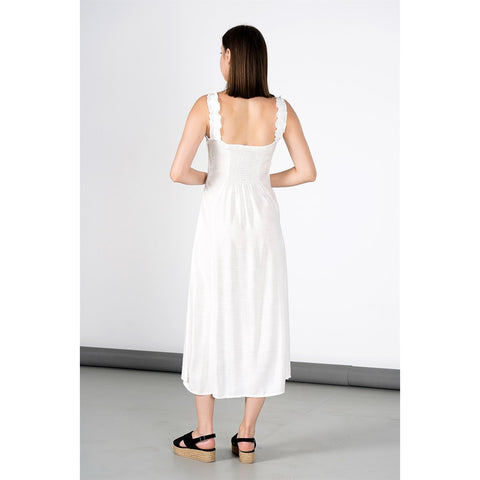 White Front Laced Back Strap Dress | Montivo Pakistan
