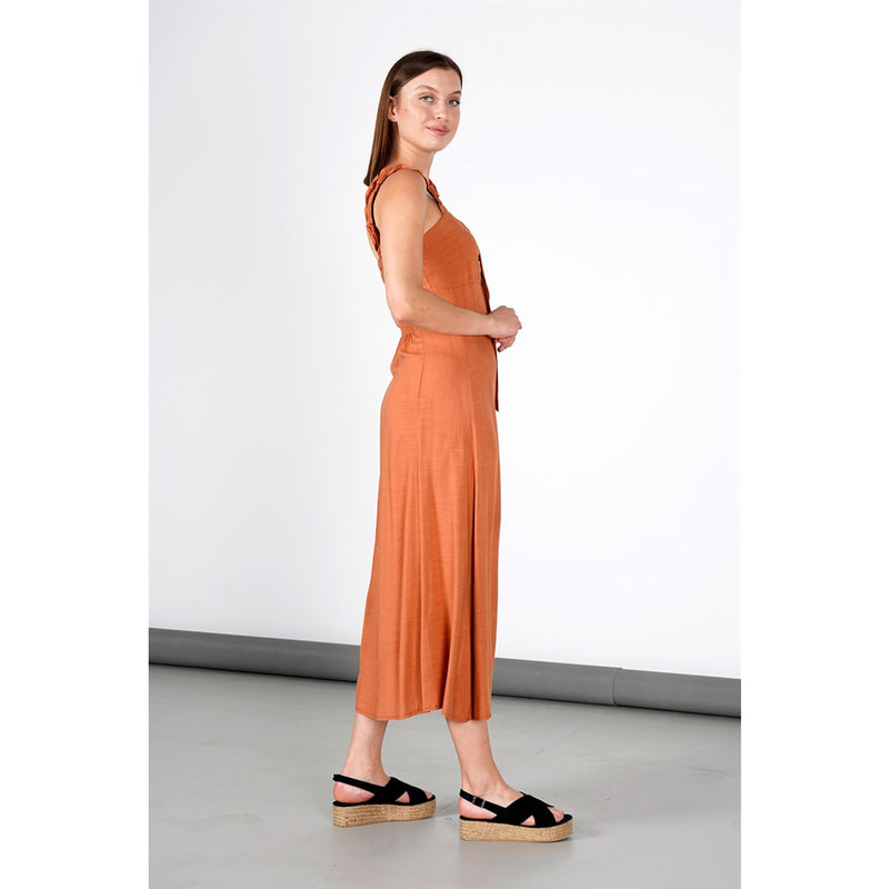 Rust Front Laced Back Strap Dress | Montivo Pakistan