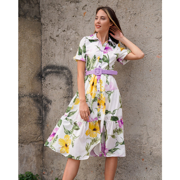 White Floral Dress | Montivo Pakistan