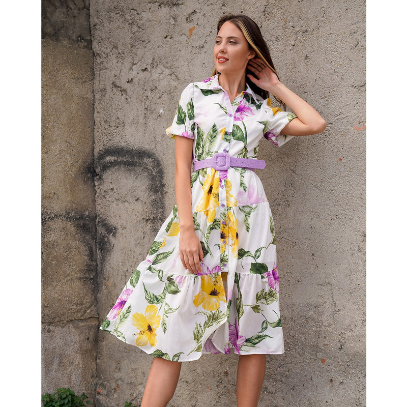 White Floral Dress | Montivo Pakistan