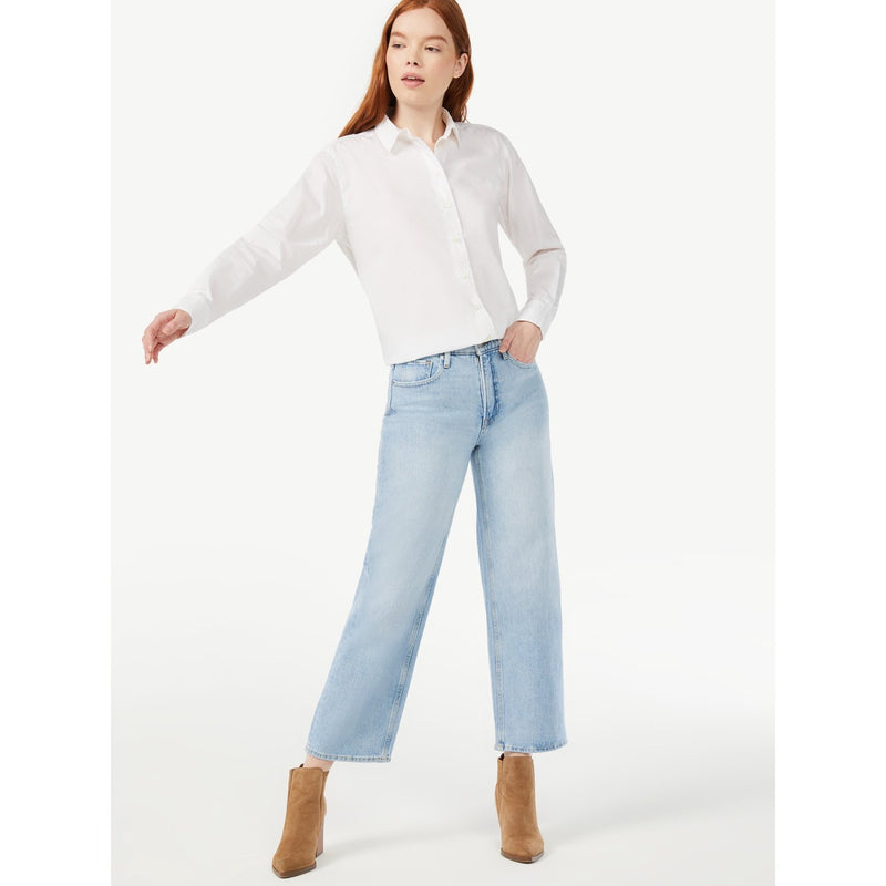 FA Cropped Wide Leg High Jeans | Montivo Pakistan