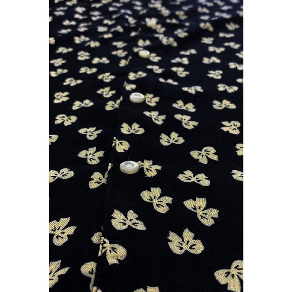 Floral Pattern Black Half Sleeves Shirt | Montivo Pakistan