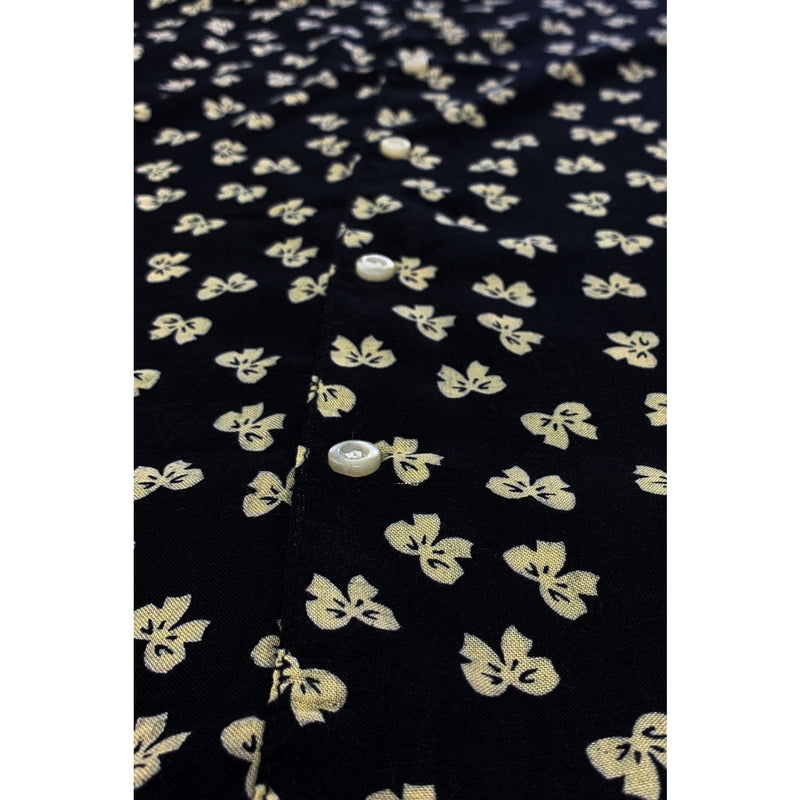 Floral Pattern Black Half Sleeves Shirt | Montivo Pakistan