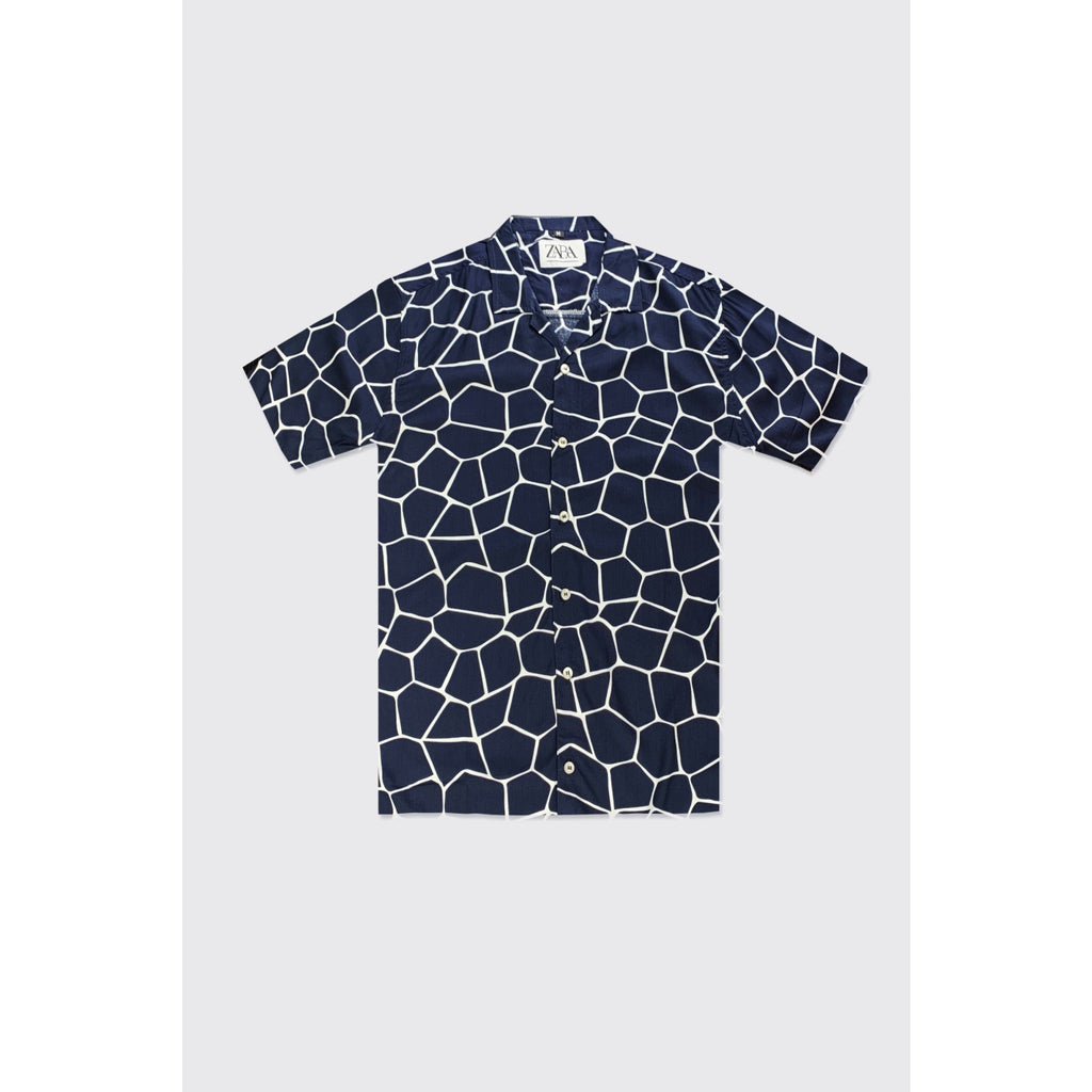 Abstract Pattern Navy Half Sleeves Shirt | Montivo Pakistan