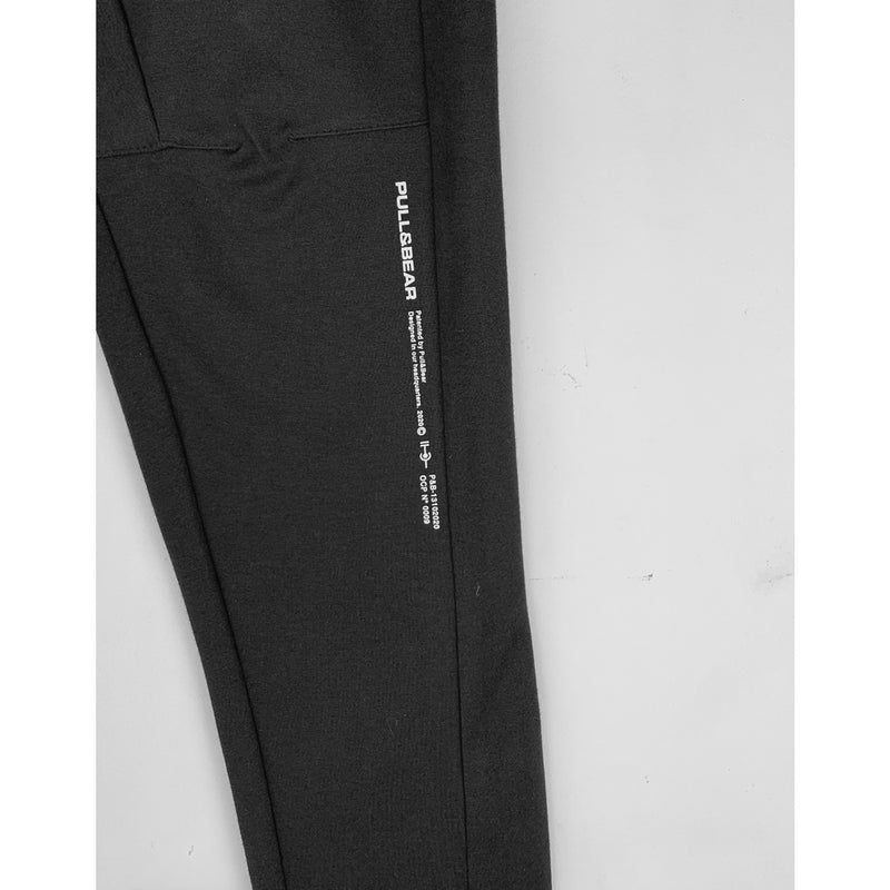 PB Black Polyester Slim Joggers | Montivo Pakistan
