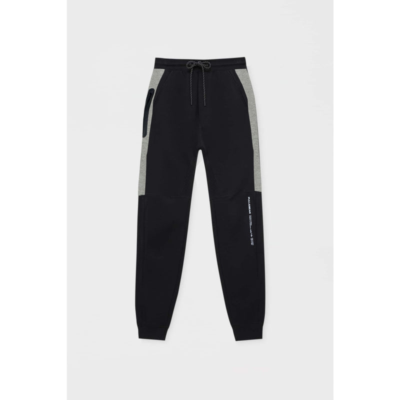 PB Black Contrast Panel Slim Joggers | Montivo Pakistan