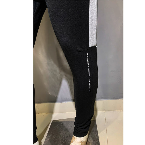 PB Black Contrast Panel Slim Joggers | Montivo Pakistan
