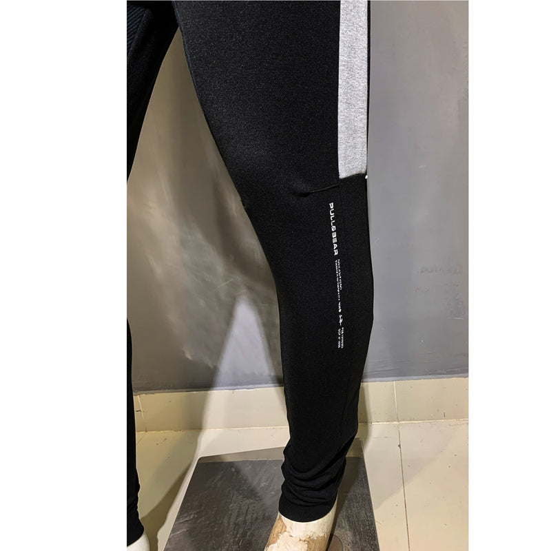 PB Black Contrast Panel Slim Joggers | Montivo Pakistan
