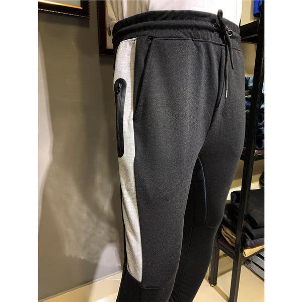 PB Black Contrast Panel Slim Joggers | Montivo Pakistan