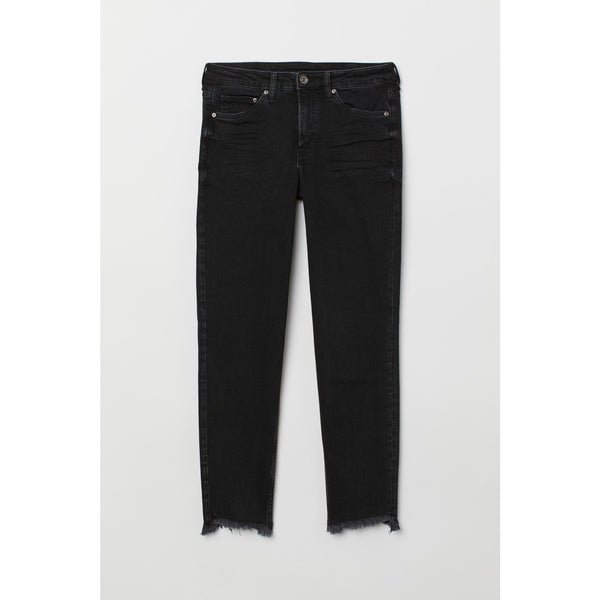 HM Girlfriend Fit Black Raw Hem Jeans | Montivo Pakistan