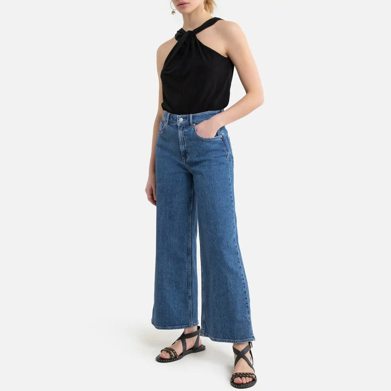 Blue Culotte High Waist Jeans | Montivo Pakistan