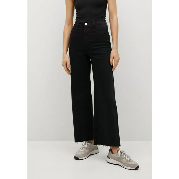 MNG Long Flared Wide Leg Black Jeans | Montivo Pakistan