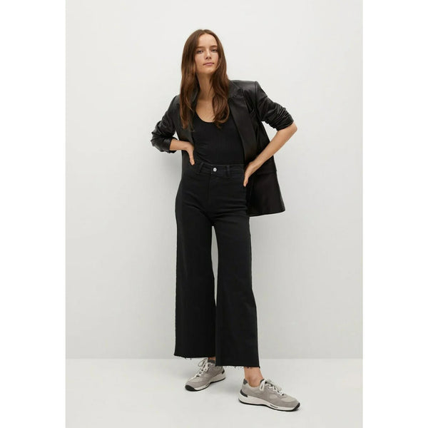 MNG Long Flared Wide Leg Black Jeans | Montivo Pakistan