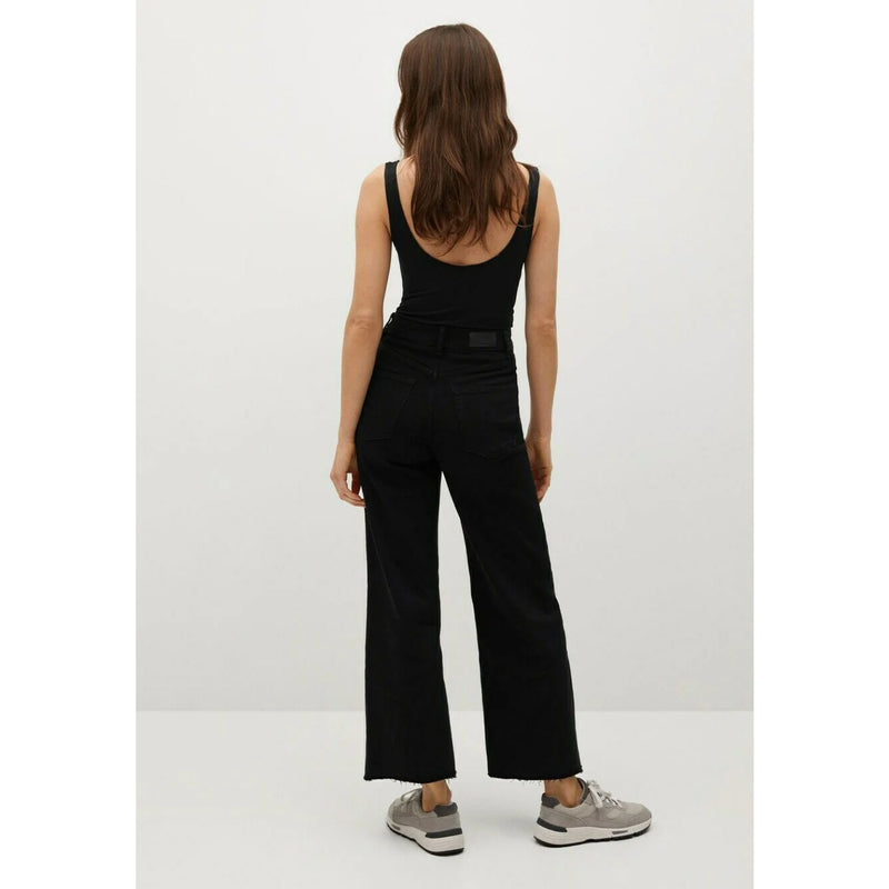 MNG Long Flared Wide Leg Black Jeans | Montivo Pakistan