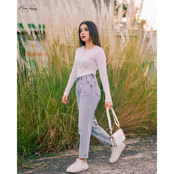 HM Light Blue Slouchy Mom Jeans | Montivo Pakistan