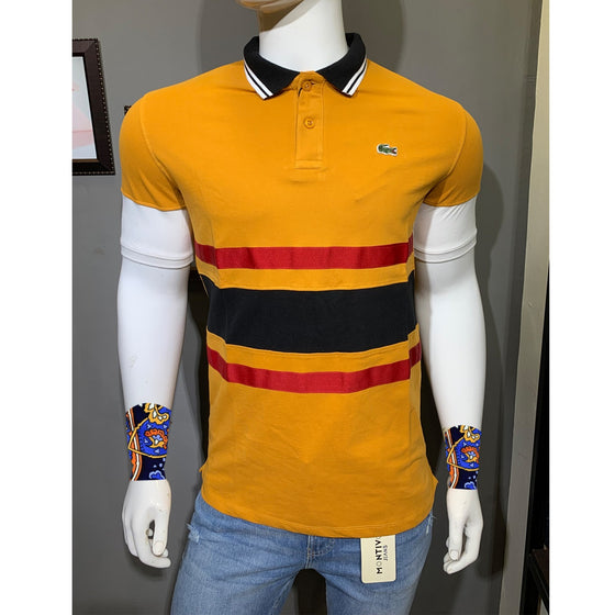 Lcste Stripes Mustard Polo | Montivo Pakistan