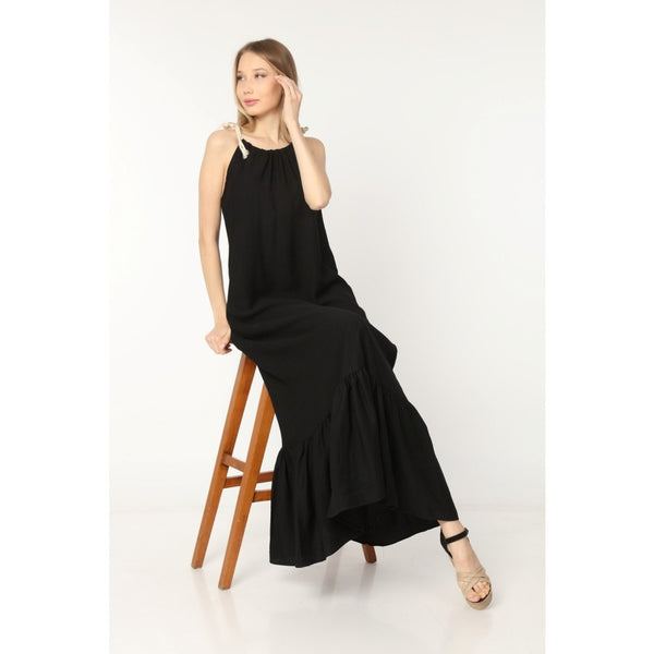 Black Offshoulder Pleated Dress | Montivo Pakistan