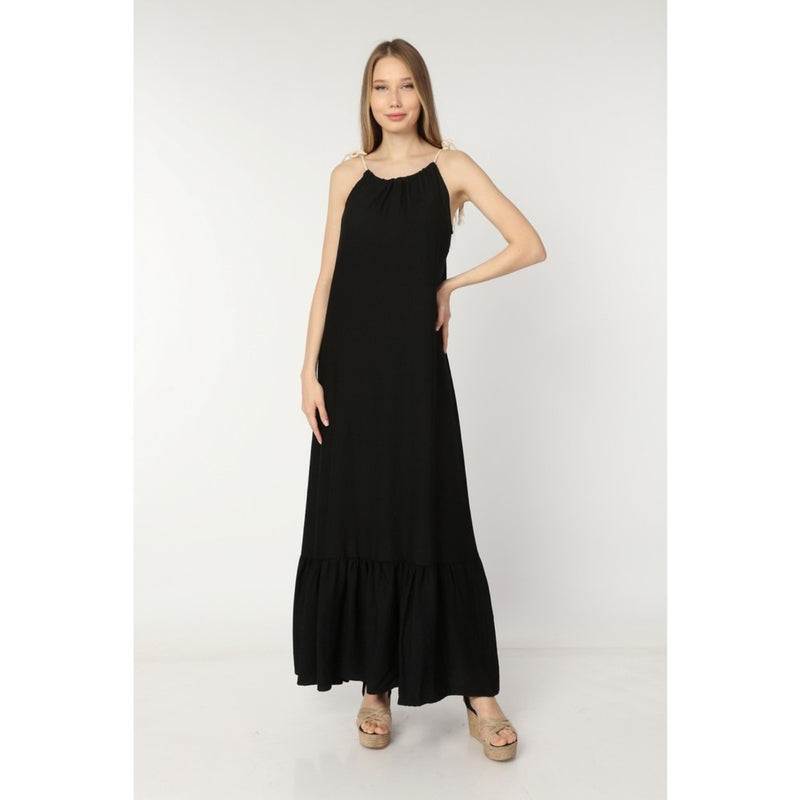 Black Offshoulder Pleated Dress | Montivo Pakistan