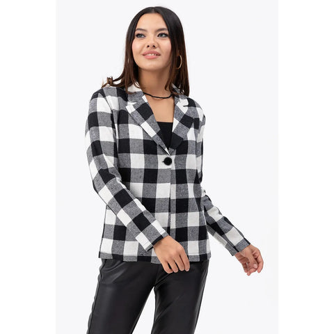 Black Check Blazer | Montivo Pakistan