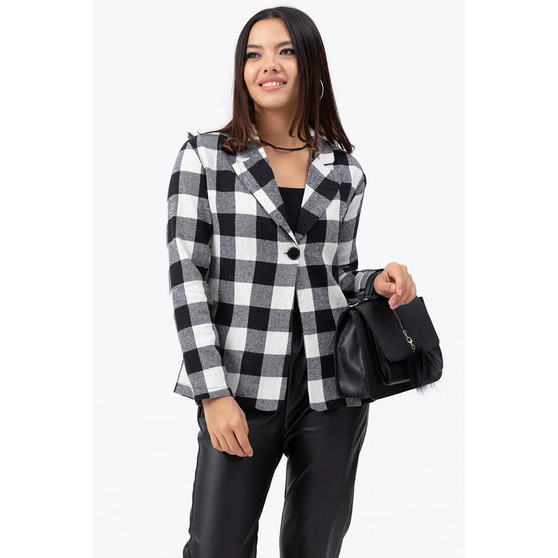 Black Check Blazer | Montivo Pakistan