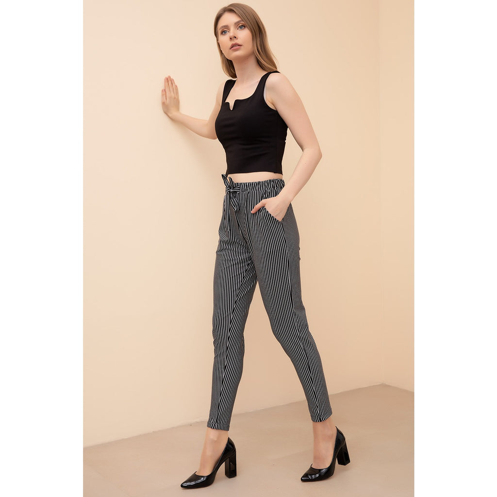Belted Stripes Trousers | Montivo Pakistan