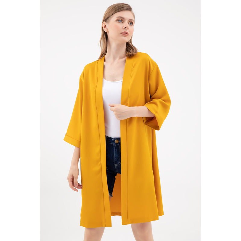 Yellow Long Shawl Jacket | Montivo Pakistan
