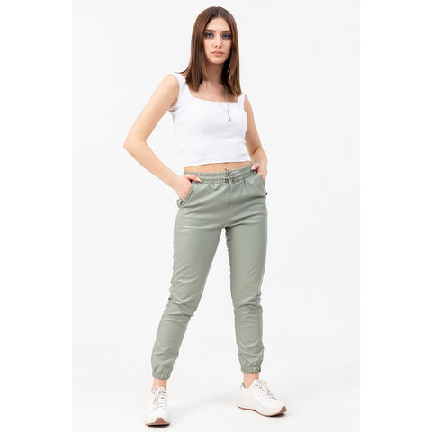 Faux Leather Mint Joggers | Montivo Pakistan