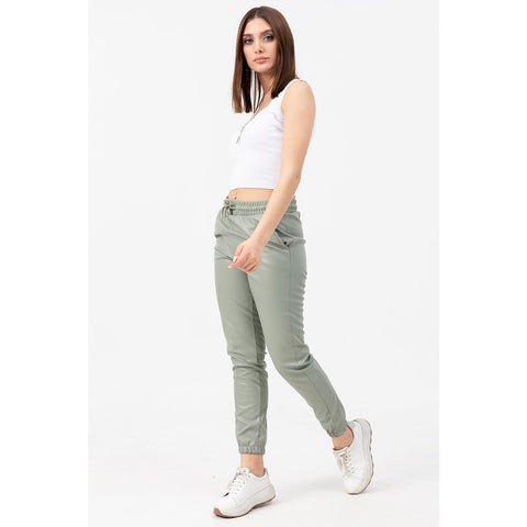 Faux Leather Mint Joggers | Montivo Pakistan