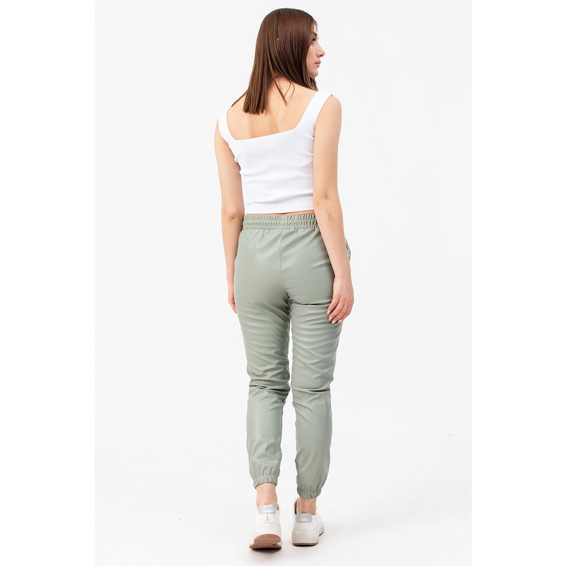 Faux Leather Mint Joggers | Montivo Pakistan
