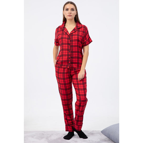 Red Check PJ Set | Montivo Pakistan