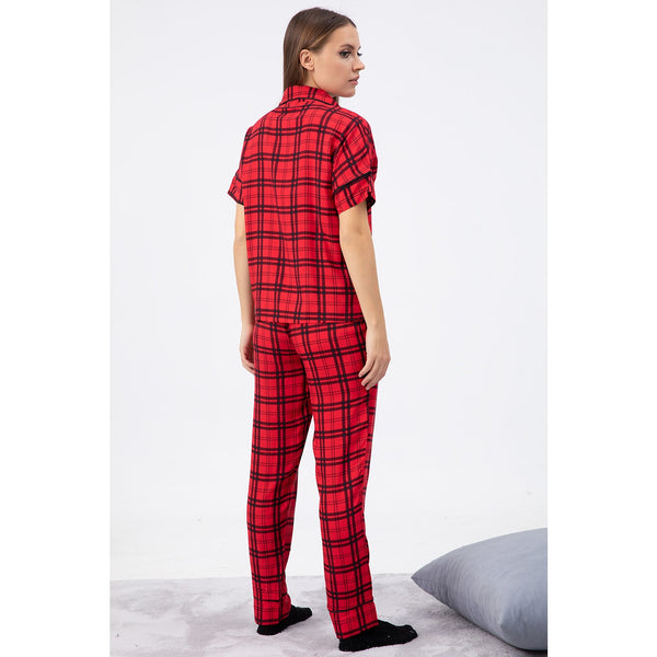Red Check PJ Set | Montivo Pakistan