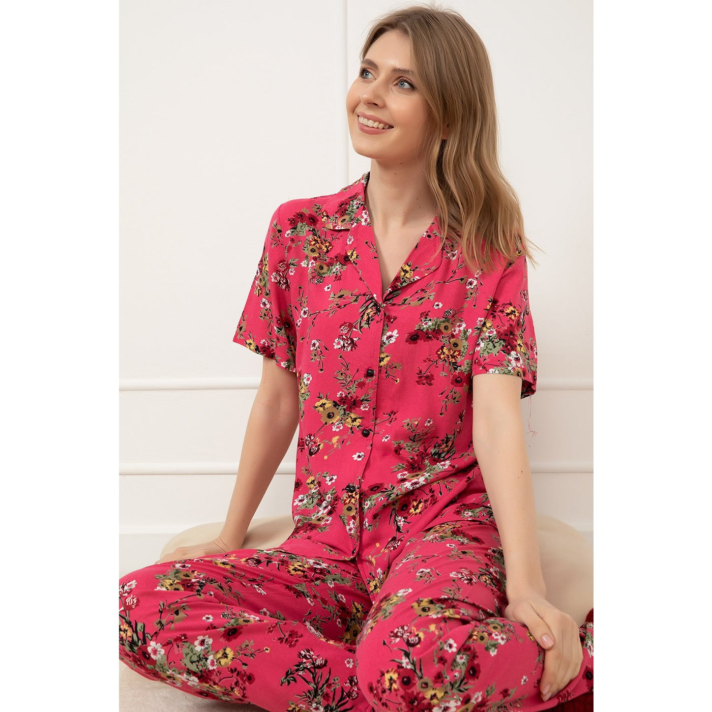 Pink Buttoned Pajamas Set | Montivo Pakistan