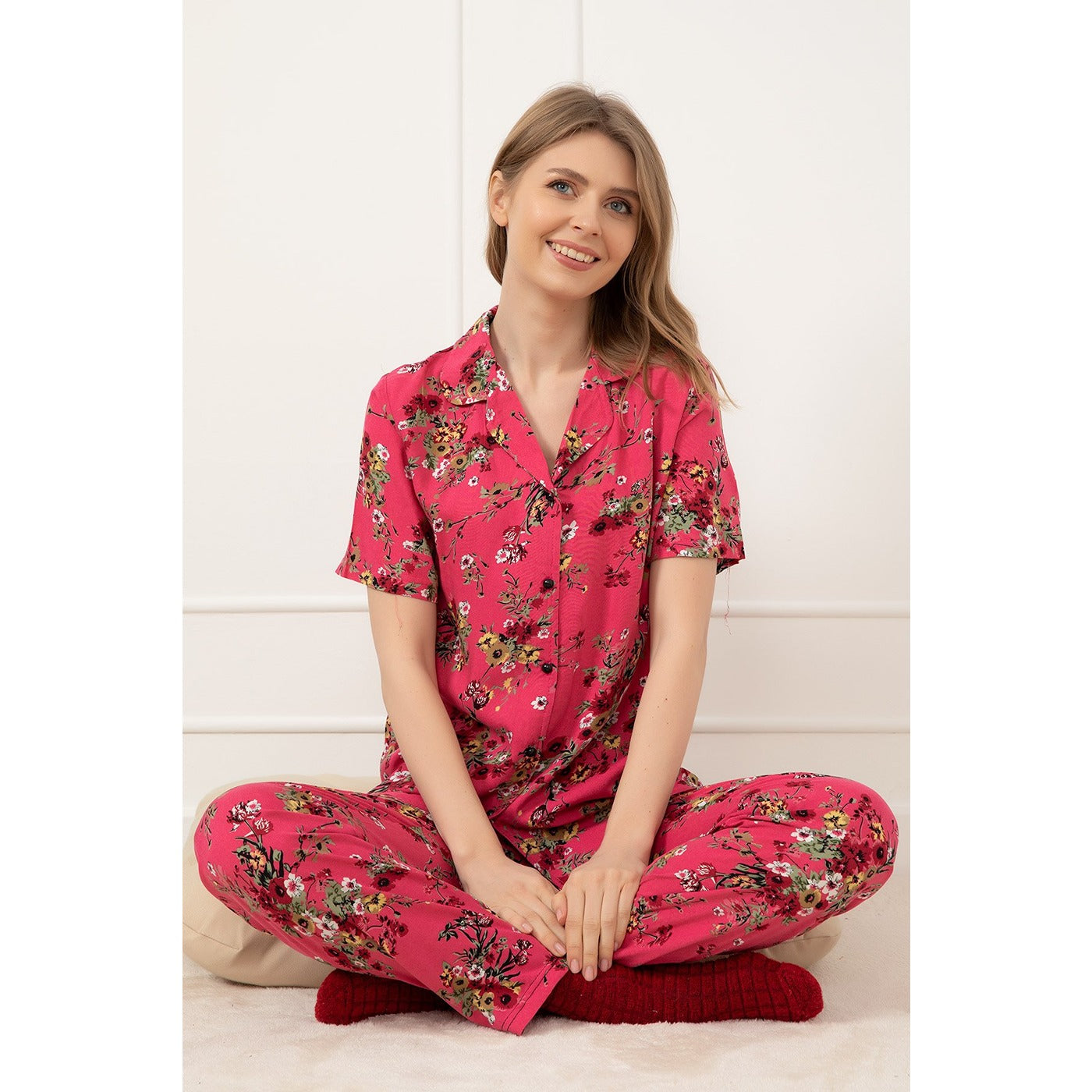 Pink Buttoned Pajamas Set | Montivo Pakistan