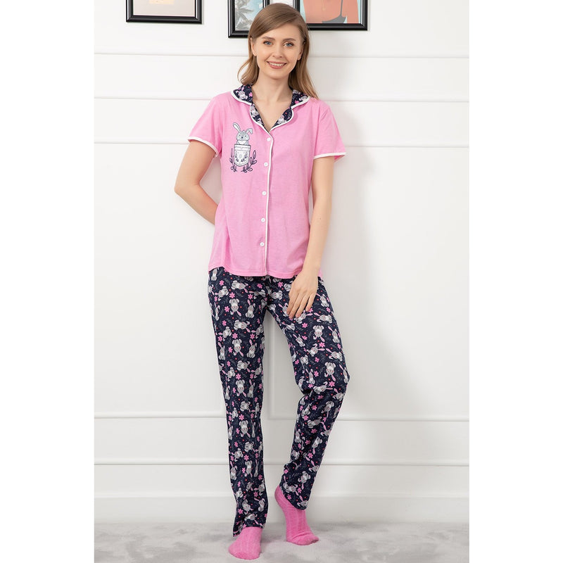 Pink Buttoned Pajamas Set | Montivo Pakistan