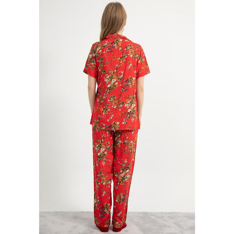 Red Buttoned Pajamas Set | Montivo Pakistan