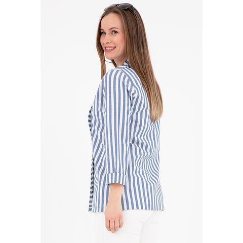Blue Striped Shawl Jacket | Montivo Pakistan